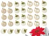 A collection of gold and champagne colored Christmas ornaments arranged in rows on a white background. Anteprima dell’immagine prodotto