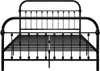 A black metal bed frame shown from the front. Produktbild-Vorschau