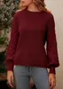 ASKSA Damen Pullover Laternenaermeln Strickpullover Produktbild-Vorschau 2