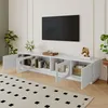 Merax TV Lowboard mit Bogentüren und Glastüren, TV Schrank Produktbild-Vorschau 8