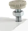 A close-up view of a screw and nut assembly on a white surface. Náhled obrázku produktu