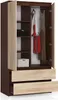 BDW, Kleiderschrank 2 Türen, 2 Schubladen, 180x90x51 cm, Produktbild-Vorschau 1