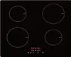 A top-down view of a black induction cooktop with four heating elements and a digital display. Produktbild-Vorschau