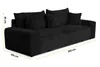 Cord Schlafsofa 3-Sitzer 265 x 105 cm Schwarz mit Produktbild-Vorschau 9