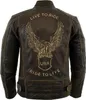 Motorrad Lederjacke im Antik Retro Used Look Adler Prägung Produktbild-Vorschau 1