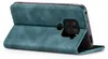 A teal flip case for a smartphone is shown from a side angle, with the case open and the phone inside. Produktbild-Vorschau