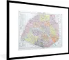 MuchoWow® Gerahmtes Poster Paris - Karte - Lila 80x60 cm - Produktbild-Vorschau 1