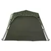 A green and camouflage tent on a white background. Anteprima dell’immagine prodotto