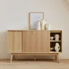 Credenza scandinava a 2 ante effetto legno, 150cm, Marrone Anteprima dell’immagine prodotto 11