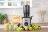Der Unold Slow Juicer Sam steht auf einer Küchentheke, umgeben von Trauben, Sellerie, Birnen, Limett Produktbild-Vorschau
