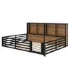 A bed frame with a headboard featuring storage compartments, presented against a white background. Náhľad obrázku produktu