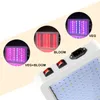 A collage showing different light settings of an LED grow light, with close-ups of the light panels and switches. Podgląd zdjęcia produktu