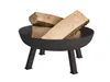 A black metal fire bowl filled with logs, shown on a white background. Anteprima dell’immagine prodotto