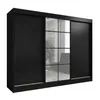 A black wardrobe with mirrored doors. Produktbild-Vorschau
