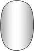 A studio shot of an oval mirror with a black frame against a white background. Produktbild-Vorschau