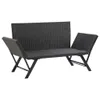 vidaXL Gartenbank mit Auflagen 176 cm Schwarz Poly Rattan Produktbild-Vorschau 5