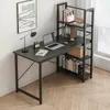 Biurko komputerowe czarne z regałem półkami 120 cm Podgląd zdjęcia produktu 3