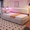 A modern bed with built-in lighting and storage. Podgląd zdjęcia produktu
