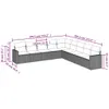 Design 9-tlg. Garten-Sofagarnitur mit Kissen Schwarz Poly Produktbild-Vorschau 3