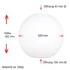 Kugelglas Lampenglas Ersatzglas Weiß matt Ø 200mm E27 Produktbild-Vorschau 2