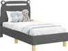 vidaXL Kinderbettgestell mit Kopfteil Dunkelgrau 70 x 140 Produktbild-Vorschau 1