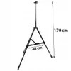 A black tripod easel is shown against a white background with dimensions indicated. Podgląd zdjęcia produktu