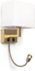 Metall-Wandleuchte mit LED-Leselampe Waldorf Messing Produktbild-Vorschau 1