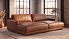 KAWOLA Big Sofa MARLIN Lederfaserstoff cognac Produktbild-Vorschau 2