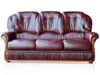 3-Sitzer Sofa 100% Büffelleder DAPHNE - Farbe: burgunderrot Produktbild-Vorschau 2