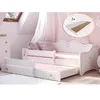Mädchenbett 80x160 mit Ausziehbett & zwei Matratzen Produktbild-Vorschau 1