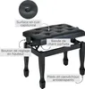 HOMCOM Banc de piano, banc de clavier réglable en hauteur Voir les images du produit 4