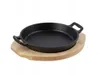 Gusseisen Servierpfanne 22 cm mit Holzbrett Untersetzer | Produktbild-Vorschau 3