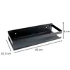 A black shelf with dimensions indicated by measurement lines and text. Náhled obrázku produktu