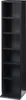 A tall, black, narrow bookshelf with six shelves. Náhled obrázku produktu