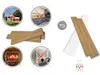 Collage of images showing where the product can and cannot be used, along with product samples and a logo. Anteprima dell’immagine prodotto
