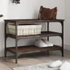 vidaXL Lavice na boty hnědý dubový vzhled 70x38,5x49 cm Náhled obrázku produktu 2