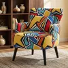 Fauteuil Salon Vintage Coloré, Oreilles Pieds Bois Fauteuil Voir les images du produit 5