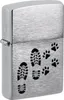 Zippo Feuerzeug Footprints Design chrom Sturmfeuerzeug Produktbild-Vorschau 1