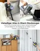Collage of images showing a cordless vacuum cleaner being used in different settings. Produktbild-Vorschau
