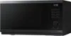 A black Samsung microwave oven with a digital display and control panel. Produktbild-Vorschau