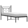 Bettgestell mit Kopfteil Metall Schwarz 75x190 cm Produktbild-Vorschau 1