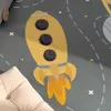 Teppich Kinderzimmer Kinderteppich Rutschfest Rakete Planet Produktbild-Vorschau 3