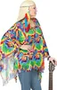 A person wearing a tie-dye poncho and headband, holding a guitar. Produktbild-Vorschau