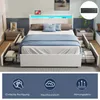 OYAJIA 140 cm x 200 cm Polsterbett LED-Beleuchtung Produktbild-Vorschau 4