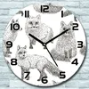 Wanduhr aus Glas Rund fi 30 Füchse weiß Quarz Deko Produktbild-Vorschau 1