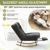 Fauteuil à bascule en velours côtelé (gris) avec dossier Voir les images du produit 5