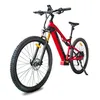 A red electric mountain bike is shown against a white background. Produktbild-Vorschau