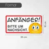 Fahrzeug-Aufkleber Anfänger! Bitte um Nachsicht I 20 x 10 Produktbild-Vorschau 2