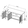 A technical drawing with dimensions of a TV stand. Náhľad obrázku produktu