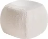 BELIANI Pouf Weiß Bouclé ⌀ 55 cm mit Knopfsteppung Rund Produktbild-Vorschau 4